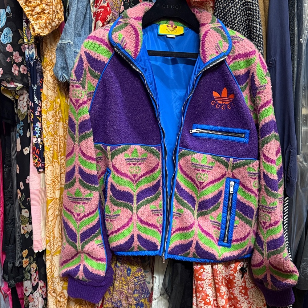 Gucci x adidas GG Trefoil wool bomber - Picture 4 of 7